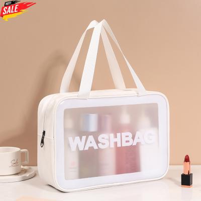 China Custom High Quality Women PVC Plastic Zipper Cosmetic Bag Transparent Ziplock Makeup Bag for sale