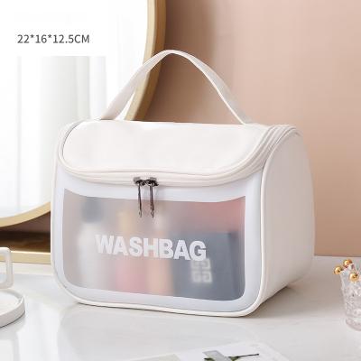 China High Quality Skin Care Pouch Travel Toiletry Case PVC Makeup Bag PU Leather Frosted Travel Toiletry Case Cosmetic Bag for sale