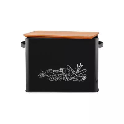 China Viable French Kitchen Countertops Container Vintage Decorative Accessories Kitchen Bread Box With Cutting Board Lid for sale