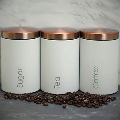 China Sustainable Luxury Nut Sugar Tea Coffee Canisters Set Novelty Metal Vintage New Arrival Food Storage For Kitchen Storage for sale