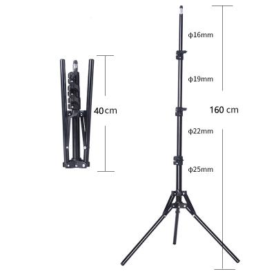 China Live-sink 1.6m Mobile Flexible Reverse Folding Led Ring Light Tripod, Metal Mobile Phone Tripod for sale