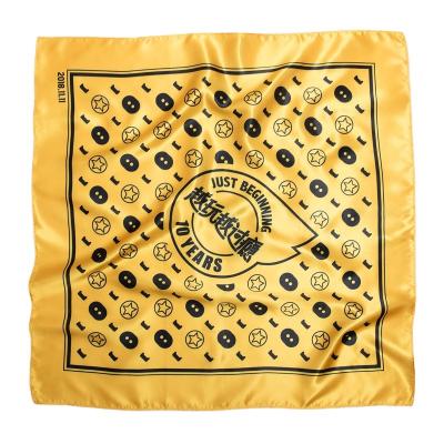 China Custom Digital Square Printing 36x36 Brunei Twill Silk Square Scarf 90x90cm for sale