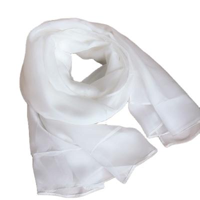 China Custom Natural White Plain Dyed Chiffon Shawl Silk Square Chiffon Scarf Hijab Size for sale