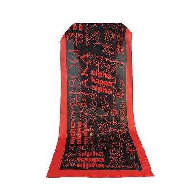 China Custom Digital Printing 100% Habotai Long Silk Scarf With Logo for sale