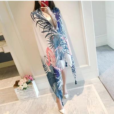 China Silk Wholesale Custom Printing Large Silk Cotton Blends Scarf Sarongs for sale