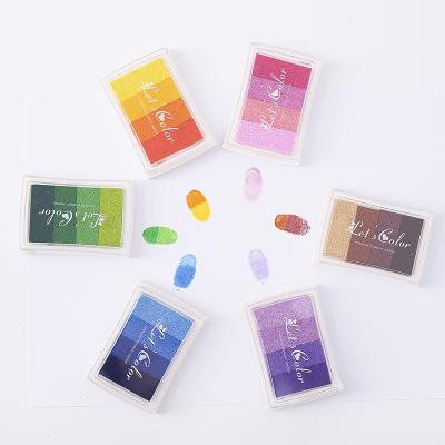 China Children's Toy Let Us Color Gradient 5 Color Craft Ink Stamp Pad Opens Colorful Printing Ink Pads for Stamps for sale