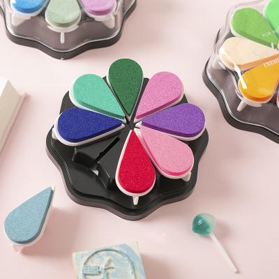 China Office 8 Color Petal Plum Blossom Water Drop Dye Stamp Craft Stamp Pads Office 8 Color Ink Pad Kit Art Workers Premium for sale