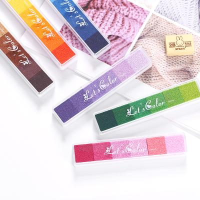 China Children's Toy Let Us Color Gradient 5 Color Craft Ink Stamp Pad Opens Colorful Printing Ink Pads for Stamps for sale