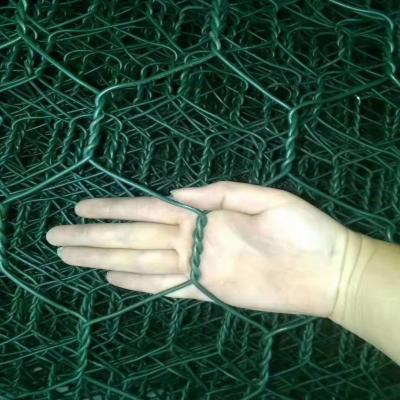 China Green Color 60x80mm 2.0mm Dia Pvc Coated Gabion Baskets for sale