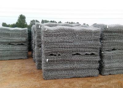 China 2x1x1m Hexagonal Hole Galvanized Gabion Mesh 80 X 100mm for sale