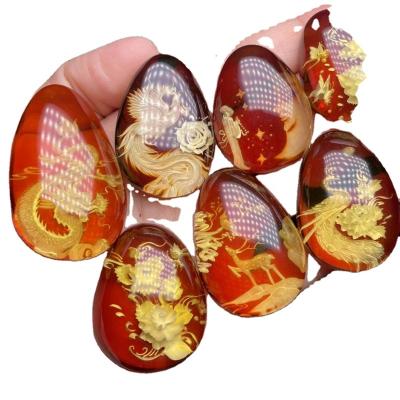 China Elegant Charming Amber pendant Baltic High Quality Russian gold white amber rosary 100% natural color for sale