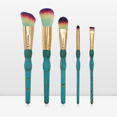 China Face Makeup 5 Split Wooden Handle Makeup Brush Hair Brush Gradient Base Eye Brush for sale