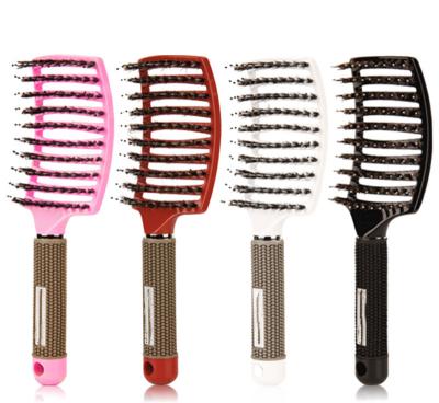 China Anti-static Soft Pad Comb Salon Hair Care Massage Comb Paddle Tip Wooden Handle Toothbrush Soft Comb for sale