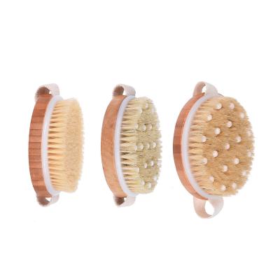 China EXFOLIATE Hand Wooden Oval Brush Exfoliating Brush Deadwood Massage Bath Dry Wet Skin Rubbing Brush for sale