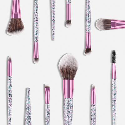 China Angular Blush New 10 Glitter Handle Makeup Brush Set For Beginners Makeup Tool Makeup Brush Set for sale