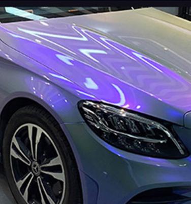 China Slideable Laser Blue Glitter Car Wrap Film 140gsm Thickness for sale