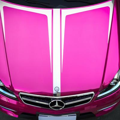 China Van de Spiegelchrome van de luchtversie de Glanzende Vinylomslag Verschuifbare Rose Red Car Wrap Film Te koop