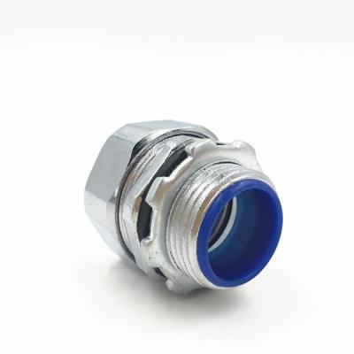 China Galvanized Zinc Alloy Flexible Conduit Union Connector 32mm Male Cable Connectors for sale