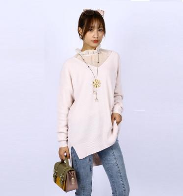 China Good Quality Economical Anti-wrinkle Custom Design Knitted Wool / Cashmere V-Neck Women's Apparel Sweaters for sale