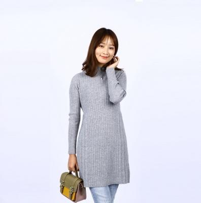 China wholesale Anti-wrinkle cashmere cashmere high quality solid slim dress fashion style sweater dress women for sale