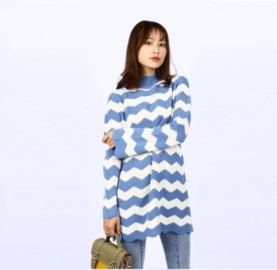 China 2022 Wholesale Various Fashion Casual Graphic Stripe Anti-Wrinkle Factory Manufacture Fashionable Women Sweater for sale