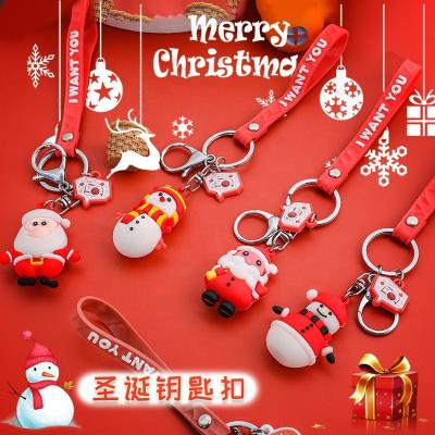 China Creative Christmas Santa Claus Gift Personalized Key Chain Promotion Car Key Bags Accessories Pendant for sale