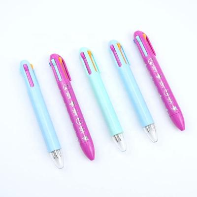 China Promotional Pen 4 Color Thermal Pen Multicolor Transfer Printing Custom Logo Ballpoint Pen for sale