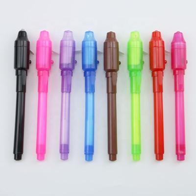 China Promotional Cheap Spy Secret Message Pen Invisible Ink Led Ball Pen With UV Light for sale