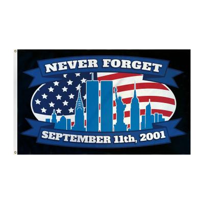 China Barber Shop 2021 Never Forget September 11, 2001 Custom Digital Print Flag Banner for sale