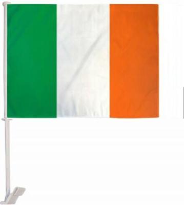 China 2021 Hot Sales 12*18 Inch STEERING WHEEL Double Side Stitched Ireland Car Flags for sale