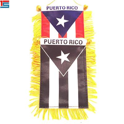 China Custom Size Hotel and Resort Mini Puerto Rico Car Pennant Flag for Advertising for sale