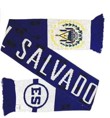 China Acrylic wholesales cheap price 17*135cm Salvador country scarf with white color tassels for sale