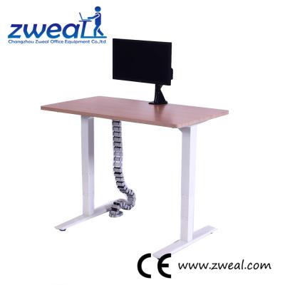 China Ergonomic Electric 2-& 3 Motor Single Column Sit / Stands Hydraulic Lift Table Certified Height Adjustable Computer Desk Frame for sale