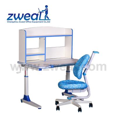 China Wooden kids handle height adjustable study desk and chair in school /can customize desk for kids for sale