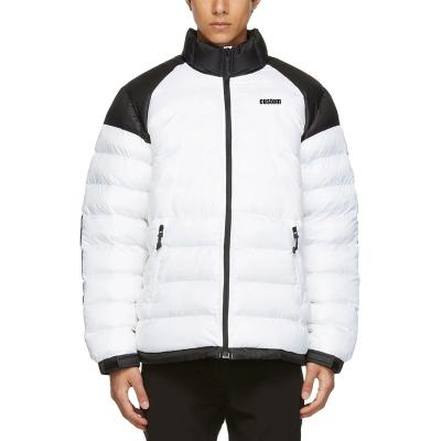 China OEM Wholesale Custom Waterproof Service College Classic White 100% Cotton Down Jacket For Men for sale