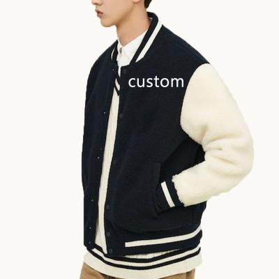 China Custom High Quality OEM Logo Baseball Jacket QUICK DRY Custom Design Combo With Pile Jacket For Men for sale