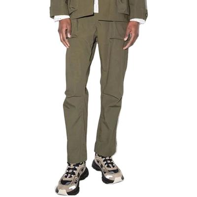 China Anti-Wrinkle OEM Custom Fashionable Casual Pants Army Green Color Two Pocket On Side Pants For Men for sale