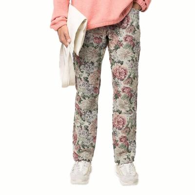 China Custom Wholesale Anti-wrinkle OEM Classic Flower Figure Printing Straight Leg Pants Fashionable Style For Men for sale