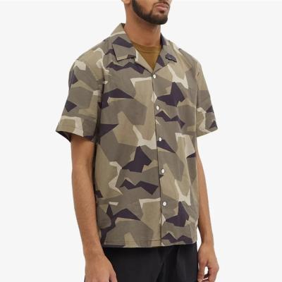 China Custom OEM Summer Anti-Wrinkle Cotton Casual Short Sleeve Print 100% Camouflage Graphic Shirt With Chest Pocket for sale