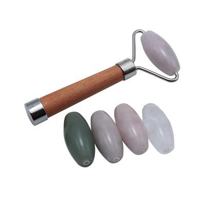 China Wholesale High Quality Single Head Natural Jade Facial Roller 100% Jade Facial Beauty Roller for sale