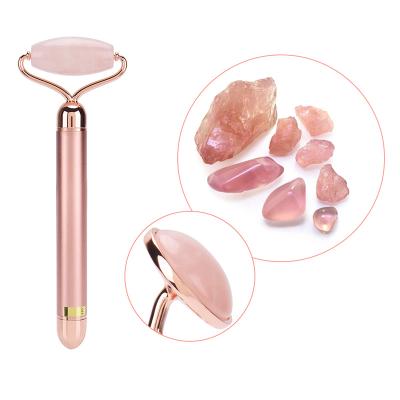 China Cheapest private label face lift electric vibrating white face massager mounted quartz jade roller for face for sale