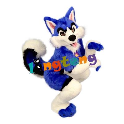 China INSTOCK N319 Husky Fox Dog Gloves High Quality Cute Blue Furry Sexy Adult Long Hair Fursuit Cosplay Costumer for sale