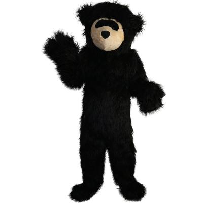 China INSTOCK 525 Cartoon Halloween Party Cosplay Christmas Carnival Apparel Black Bear Mascot Costumes Long Hair for sale