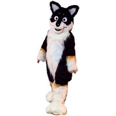 China INSTOCK 349 Long Haired Furry Dog Fox Husky Adult Mascot Costumes for sale