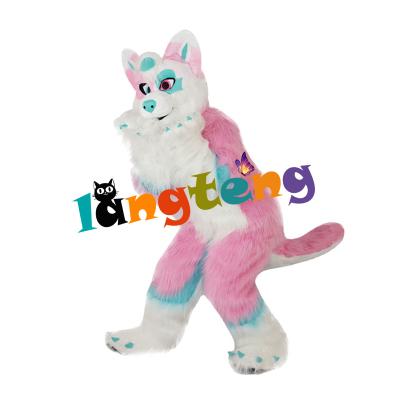 China INSTOCK N1 Adult Sexy Pink Fox Furry Dog Costume Furry Mascot Costumes for sale