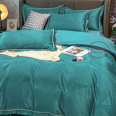 China Disposable Luxury Custom Jacquard Sheets Comforter Duvet Cover Bedding Set for sale