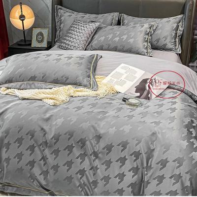 China Disposable Pure Cotton 4 PCS Comforter Set Sheet Jacquard Comforter Bedding Set for sale