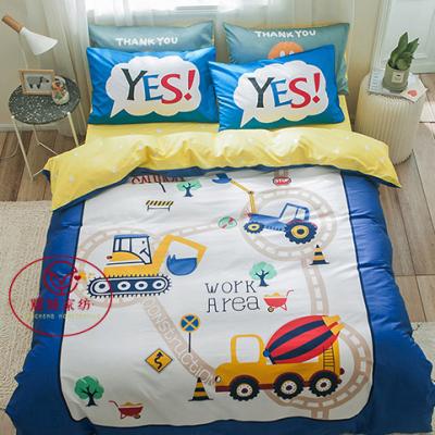 China Sustainable 3d Printing Duvet Cover Sheet Set 100% Cotton Kids Bedding Set for sale