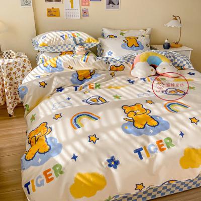 China Sustainable 100% Cotton Single Sheet Printed Kids Bedding Set Fitted Sheet for sale