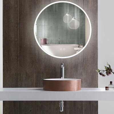 China Best Selling Illuminated Bathroom Mirror With Led Light Hit LED Backlit Smart Round Bathroom Mirrors for sale